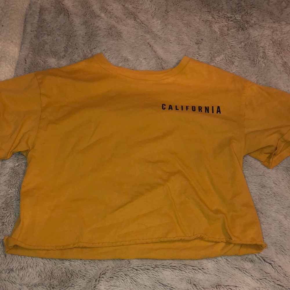 yellow crop t shirt